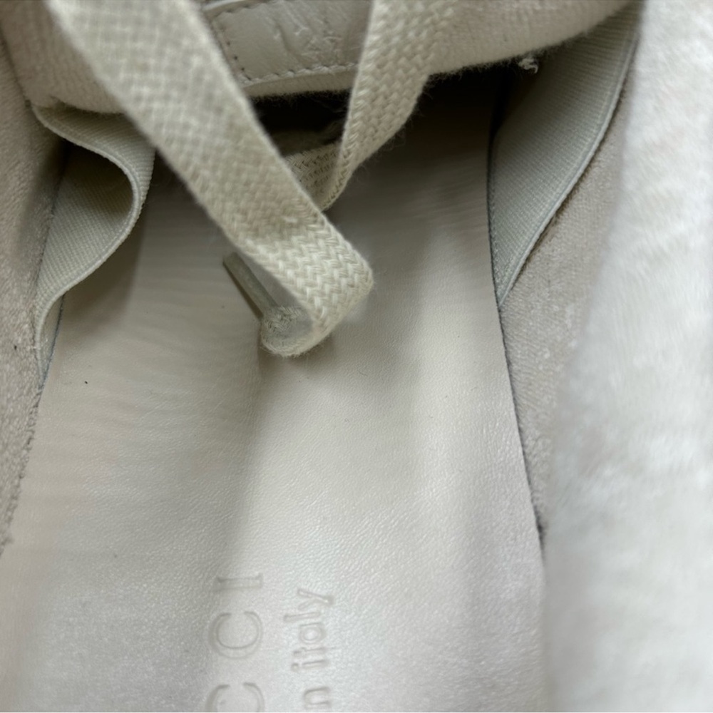 Men’s Gucci, low top screener sneakers, black/white paneled leather design 12.5 - Picture 10 of 12